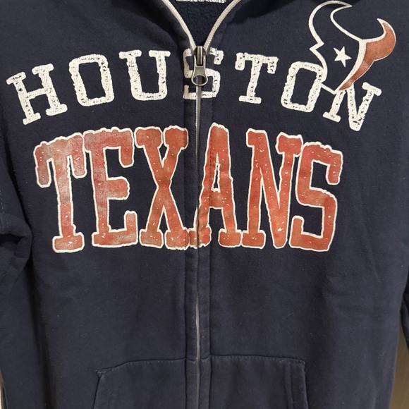 NFL Houston Texans Sequin Hoodie Ladies Women's Bling Full Zip Sweatshirt - Picture 2 of 4